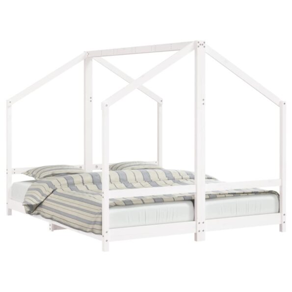 vidaXL Rám detskej postele biely 2x(80x200) cm masívna borovica – Obrázok 2