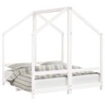 vidaXL Rám detskej postele biely 2x(70x140) cm masívna borovica – Obrázok 2