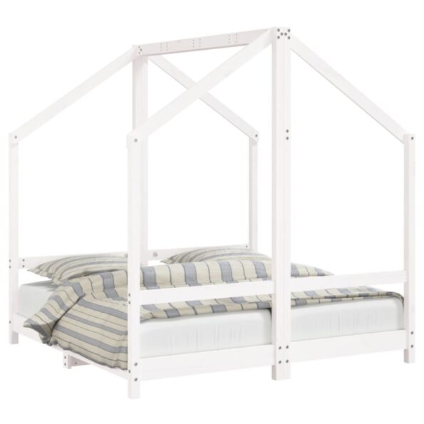 vidaXL Rám detskej postele biely 2x(70x140) cm masívna borovica – Obrázok 2