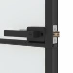 vidaXL Vnútorné dvere tenké čierne 93x201,5 cm tvrdené sklo a hliník – Obrázok 7