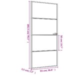 vidaXL Vnútorné dvere tenké čierne 93x201,5 cm tvrdené sklo a hliník – Obrázok 9