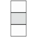 vidaXL Posuvné dvere čierne 90x205 cm tvrdené sklo a hliník – Obrázok 4