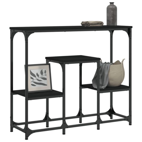 vidaXL Konzolový stolík čierny 89,5x28x76 cm kompozitné drevo – Obrázok 3