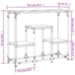 vidaXL Konzolový stolík čierny 89,5x28x76 cm kompozitné drevo – Obrázok 9