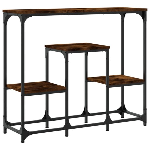 vidaXL Konzolový stolík dymový dub 89,5x28x76 cm kompozitné drevo – Obrázok 2