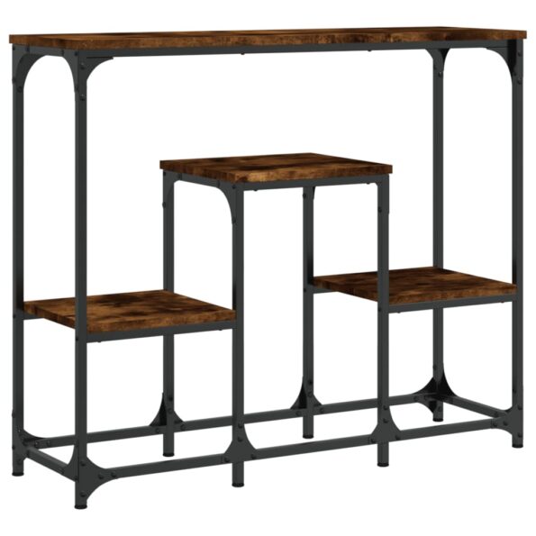 vidaXL Konzolový stolík dymový dub 89,5x28x76 cm kompozitné drevo – Obrázok 6