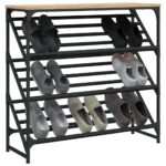 vidaXL Regál na topánky dub sonoma 90x30x85 cm kompozitné drevo – Obrázok 3