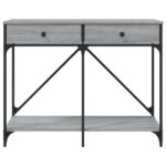 vidaXL Konzolový stolík sivý sonoma 100x39x78,5 cm kompozitné drevo – Obrázok 6