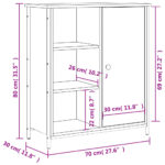 vidaXL Komoda hnedý dub 70x30x80 cm kompozitné drevo – Obrázok 12