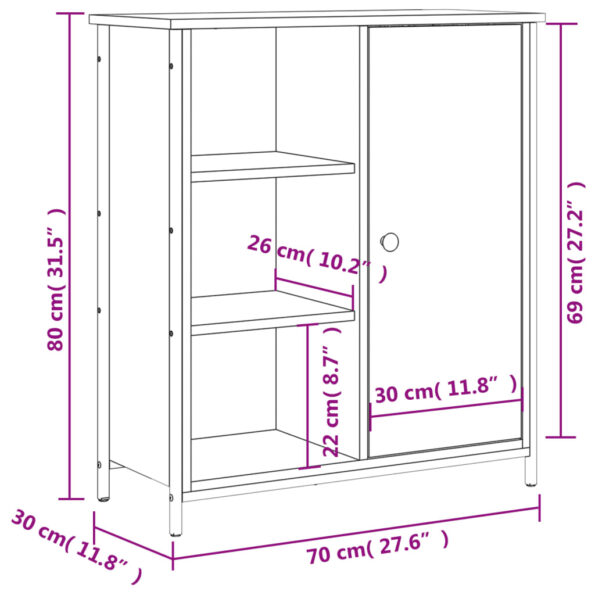 vidaXL Komoda hnedý dub 70x30x80 cm kompozitné drevo – Obrázok 12