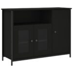 vidaXL Komoda čierna 100x35x75 cm kompozitné drevo – Obrázok 2