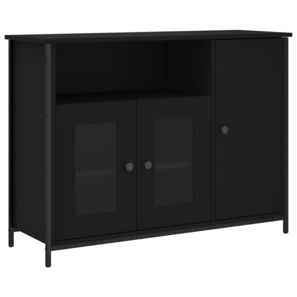 vidaXL Komoda čierna 100x35x75 cm kompozitné drevo – Obrázok 2