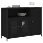 vidaXL Komoda čierna 100x35x75 cm kompozitné drevo – Obrázok 3