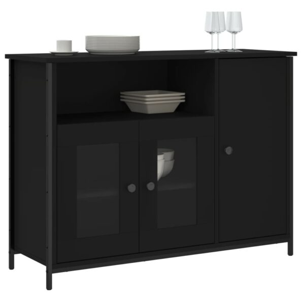 vidaXL Komoda čierna 100x35x75 cm kompozitné drevo – Obrázok 3