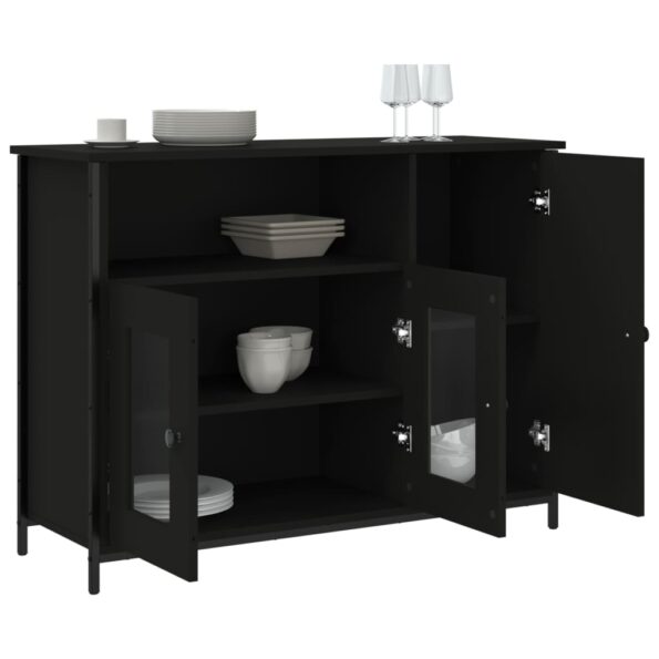 vidaXL Komoda čierna 100x35x75 cm kompozitné drevo – Obrázok 4