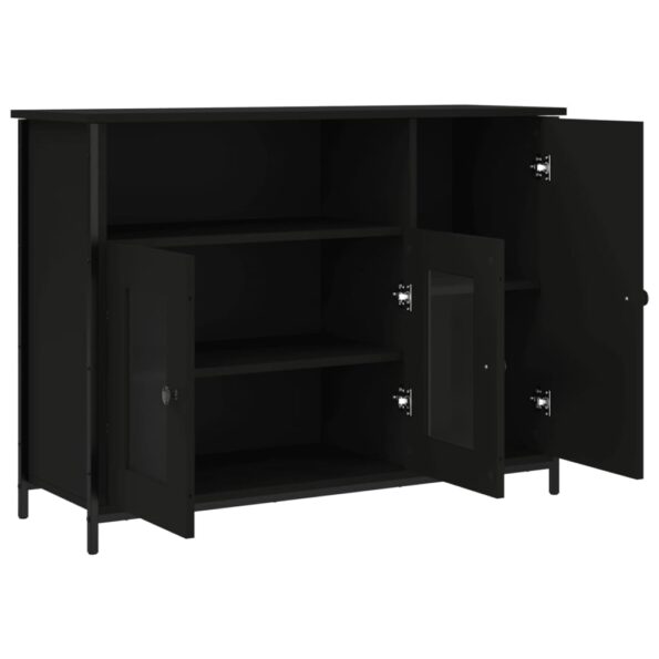 vidaXL Komoda čierna 100x35x75 cm kompozitné drevo – Obrázok 5