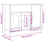 vidaXL Komoda čierna 100x35x75 cm kompozitné drevo – Obrázok 11