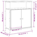 vidaXL Komoda dymový dub 70x30x80 cm kompozitné drevo – Obrázok 11