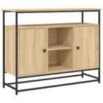 vidaXL Komoda dub sonoma 100x35x80 cm kompozitné drevo – Obrázok 2