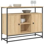 vidaXL Komoda dub sonoma 100x35x80 cm kompozitné drevo – Obrázok 3