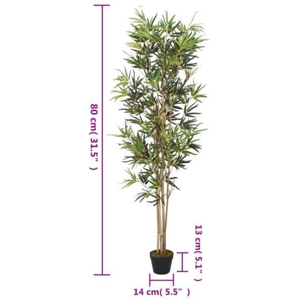 vidaXL Umelý bambusový strom 368 listov 80 cm zelený – Obrázok 4