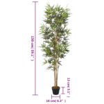 vidaXL Umelý bambusový strom 828 listov 150 cm zelený – Obrázok 4