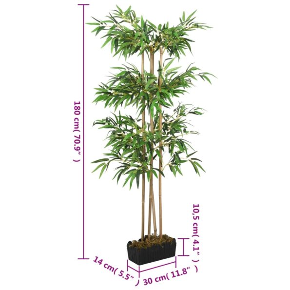 vidaXL Umelý bambusový strom 1216 listov 180 cm zelený – Obrázok 5