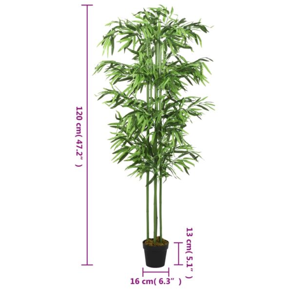 vidaXL Umelý bambusový strom 384 listov 120 cm zelený – Obrázok 4