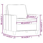 vidaXL Jednomiestna pohovka, svetlosivá 60 cm, látka – Obrázok 8