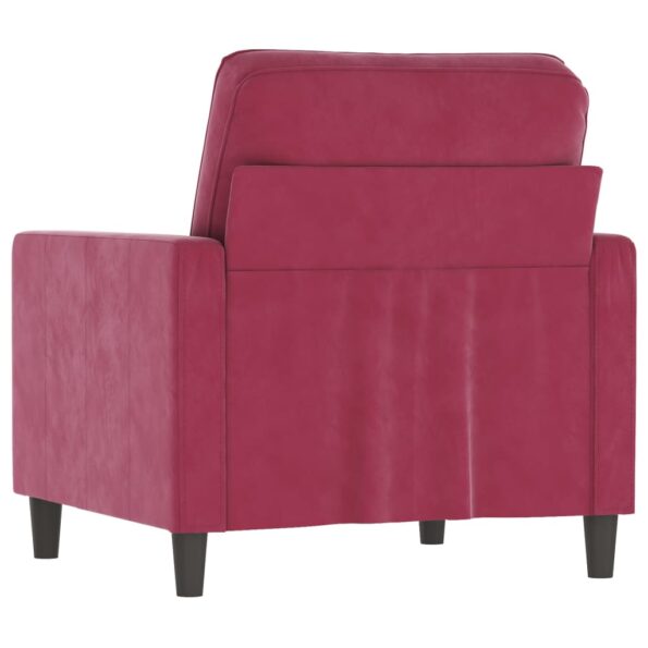 vidaXL Kreslo vínovo-červené 60 cm zamat – Obrázok 5