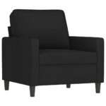 vidaXL Kreslo čierne 60 cm zamat – Obrázok 2