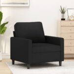 vidaXL Kreslo čierne 60 cm zamat