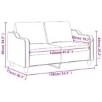 vidaXL 3-miestna pohovka bledožltá 120 cm látka – Obrázok 8