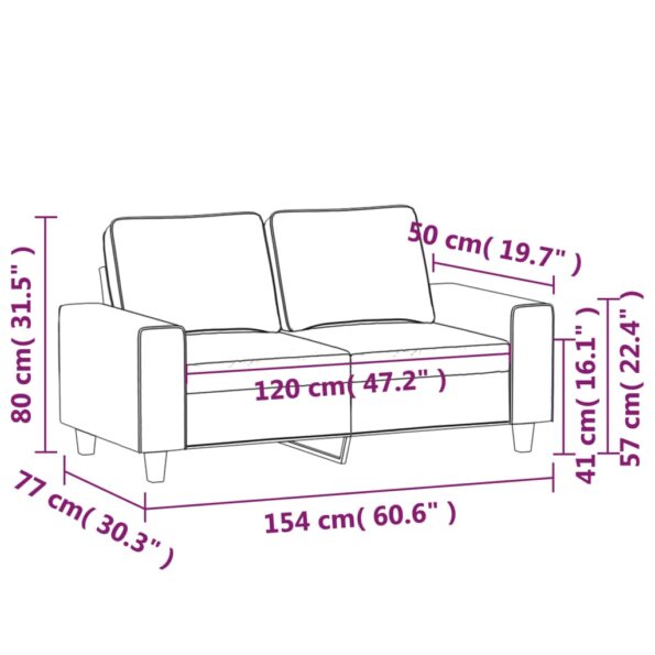 vidaXL 2-miestna pohovka sivohnedá 120 cm látka – Obrázok 8