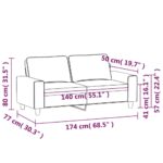 vidaXL 2-miestna pohovka krémová 140 cm látka – Obrázok 8