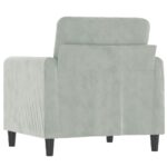 vidaXL Kreslo bledosivé 60 cm zamat – Obrázok 5