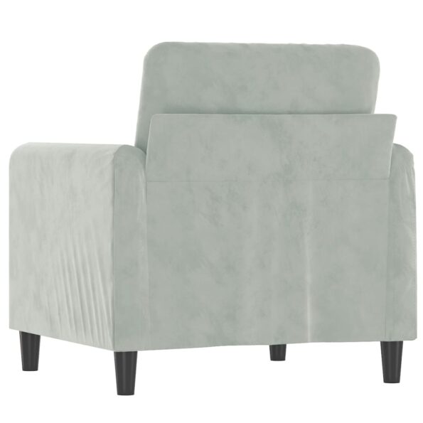 vidaXL Kreslo bledosivé 60 cm zamat – Obrázok 5