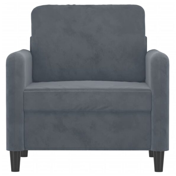 vidaXL Kreslo tmavosivé 60 cm zamat – Obrázok 3