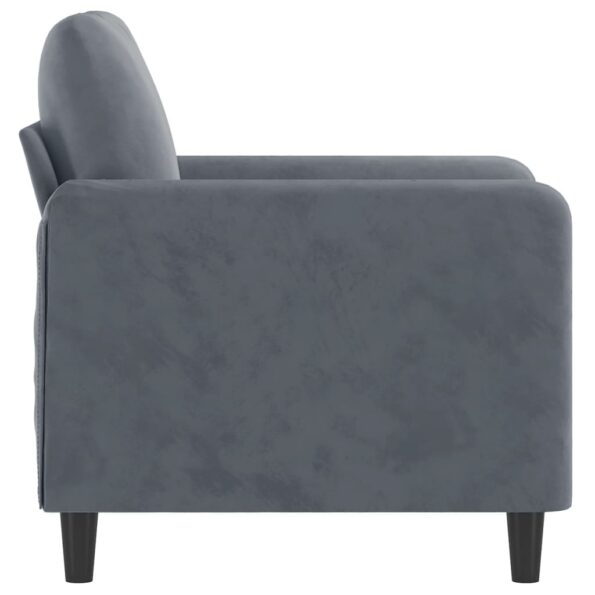 vidaXL Kreslo tmavosivé 60 cm zamat – Obrázok 4