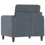 vidaXL Kreslo tmavosivé 60 cm zamat – Obrázok 5