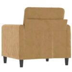 vidaXL Kreslo hnedé 60 cm zamat – Obrázok 5