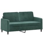 vidaXL 2-miestna pohovka tmavozelená 140 cm zamat – Obrázok 2