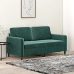 vidaXL 2-miestna pohovka tmavozelená 140 cm zamat