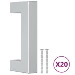 vidaXL Rukoväte na skrinku 20 ks strieborné 64 mm nehrdzavejúca oceľ – Obrázok 2