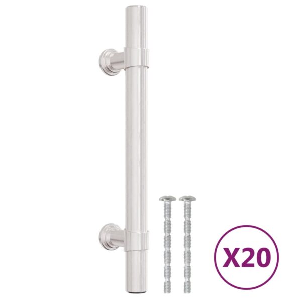 vidaXL Rukoväte na skrinku 20 ks strieborné 96 mm nehrdzavejúca oceľ – Obrázok 2
