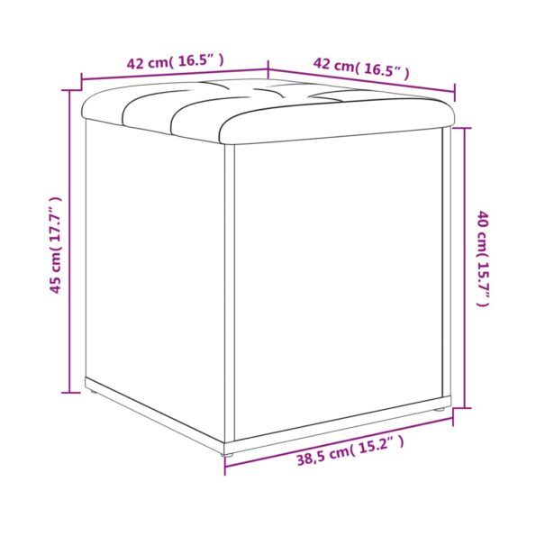 vidaXL Úložná lavička čierna 42x42x45 cm kompozitné drevo – Obrázok 10