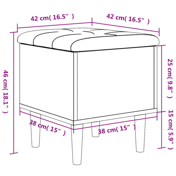 vidaXL Úložná lavička hnedý dub 42x42x46 cm kompozitné drevo – Obrázok 10