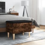 vidaXL Úložná lavička dymový dub 62x42x46 cm kompozitné drevo – Obrázok 3