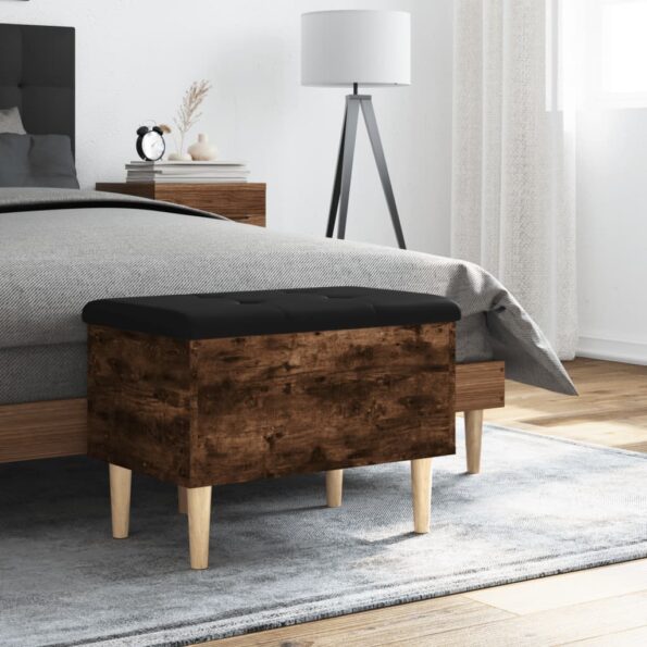 vidaXL Úložná lavička dymový dub 62x42x46 cm kompozitné drevo – Obrázok 3