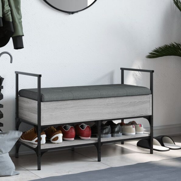 vidaXL Lavička na topánky sivá sonoma 85,5x42x57,5 cm kompozitné drevo – Obrázok 3